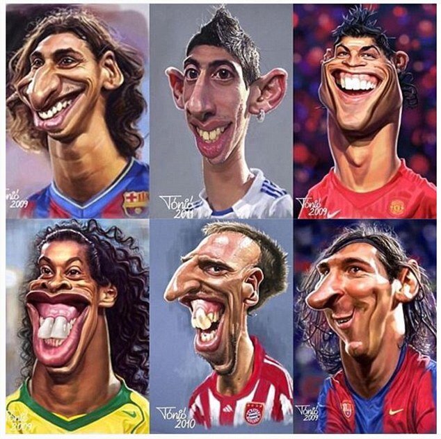 کاریکاتورهای فوتبالیست‌های مشهور جهان