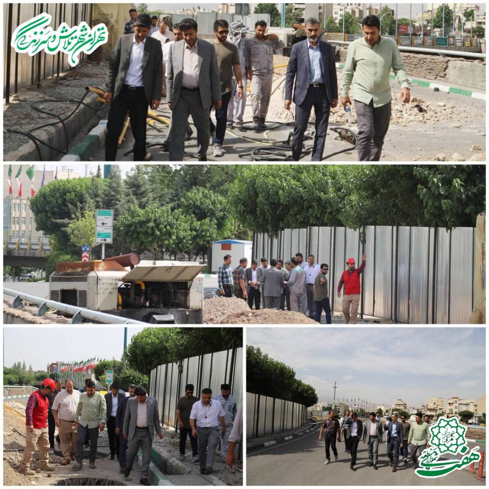 بازدید شهردار منطقه ۷ از روند اجرای پروژه بهسازی میدان سبلان